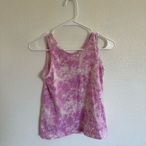 Cat & Jack Pink and White Tie-Dye Tank Top